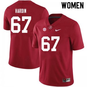 NCAA Women's Alabama Crimson Tide #67 Donovan Hardin Stitched College 2021 Nike Authentic Crimson Football Jersey JV17A42SW